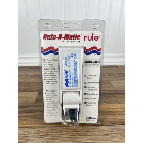 Rule-A-Matic 35A Float Switch Model Mercury Free 12-24-32 VDC Marine Boat Bilge - Picture 1 of 3